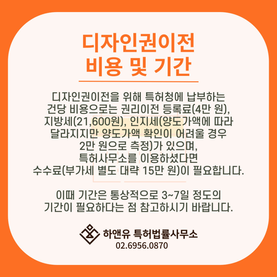 디자인권리-디자인권이전-디자인권이전비용-디자인권이전기간