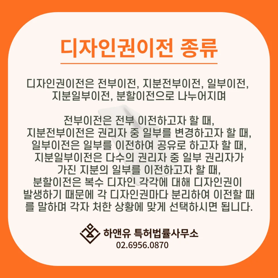 디자인권양도-디자인권이전-디자인권이전종류
