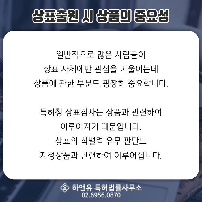 상표출원-상표심사-상표상품류-상표지정상품류-상표식별력