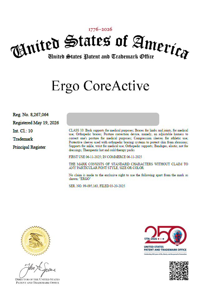 하앤유 해외등록성공! 미국 ”Ergo CoreActive” 상표권 출원 절차, 캐나다, 멕시코, 영국, 일본, 중국, 심사, 방법, 상표, 디자인, 특허 등록 등록사례 썸네일